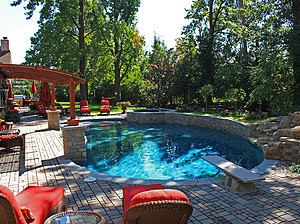 st louis pool construction, custom concrete pool, paver patio