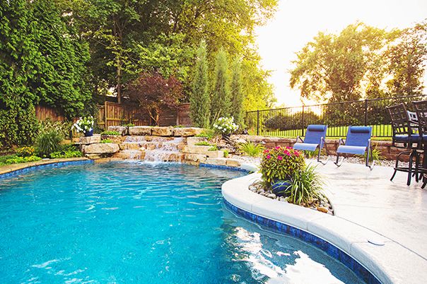 Pool With Swim-Up Bar and Boulder Waterfall