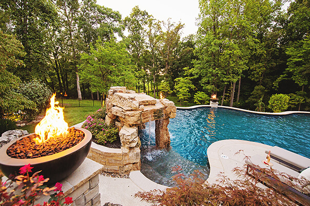 Pool with Grotto and Detached Spa