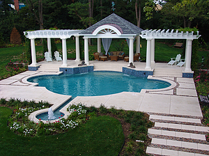 st louis pool construction, custom concrete pool, shapes and structure, grecian