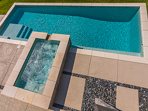 geometric st. louis custom designed concrete pool and spa