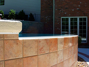 st. louis custom designed concrete pool, vanishing edge