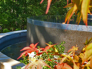 st. louis custom designed concrete pool, vanishing edge